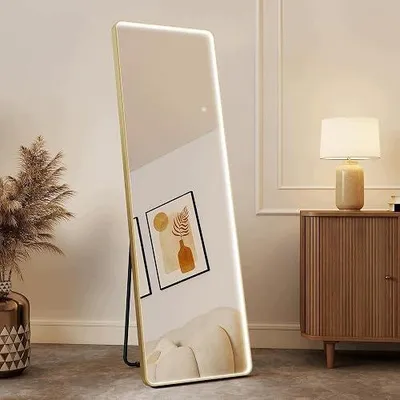 Zdjęcie produktu dla Lustro na całe ciało z oświetleniem LED aluminiowa rama 160CM