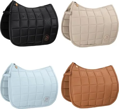 Produktbild von Eskadron Platinum Schabracke " BIG SQUARE FAUX LEATHER " Form - Pony-Dressur Farbe - tan taupe