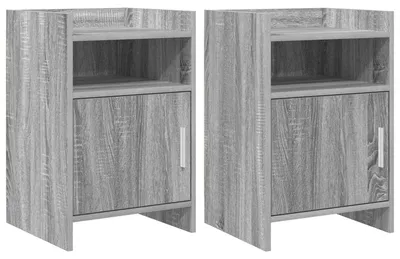 Productafbeelding van vidaXL Nachtkastjes, 2 stuks, grijs Sonoma, 40 x 36 x 60 cm, houtvezel