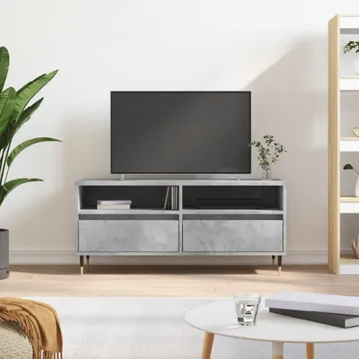 Produktbild von Möbel TV-Schrank Betongrau 100x34,5x44,5 cm Holzwerkstoff - TV-Schränke &37570