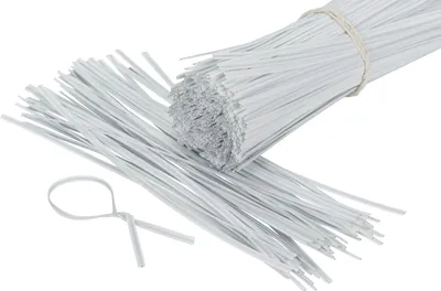 Produktbild von 500 Stück Twist Ties, Bindestreifen, Bindedraht, Kabelbinder 12cm weiss