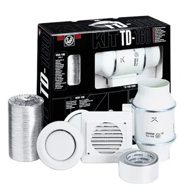 Obrázek produktu pro TD 160/100 N KIT koupelnový ventilátor s kompletním příslušenstvím