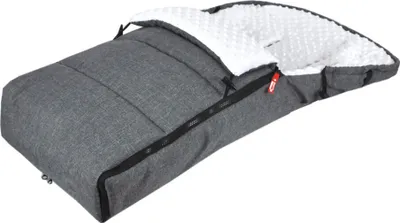 Produktbild von BABYLUX Fußsack 90cm MINKY Kinderwagen Buggy Babyschale Grau + Minky Weiß