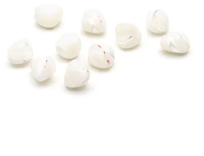 Produktbild von Vintageparts Trochusschale Nuggets 7-9,5mm Naturweiß Muschelperlen 10 Stück