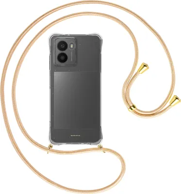 Produktbild von Handykette Backcover-Schutzhülle mit Band (Metall goldfarben) für HMD Fusion 5G - Goldkordel