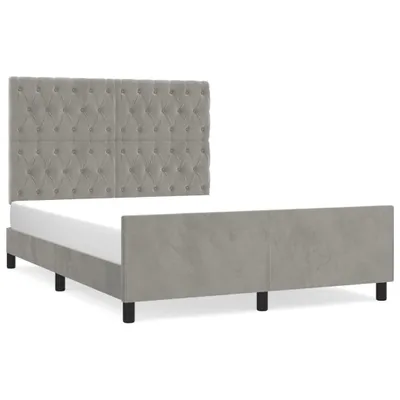 Produktbild von vidaXL Bettgestell ohne Matratze Hellgrau 140x190 cm Samt
