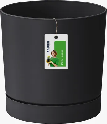 Produktbild von Blumentopf mit Untersetzer anthrazit Kunststoff 13 cm Tubo