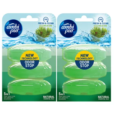 Produktbild von Ambi Pur WC-Steine Tea Tree & Pine 3x55ml - WC Duft (2er Pack)