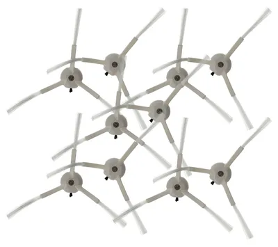 Produktbild von vhbw 10x Seitenbürste kompatibel mit Kyvol Cybovac S31 Saugroboter - Reinigungsbürsten Set, links/rechts, weiß, 3-armig