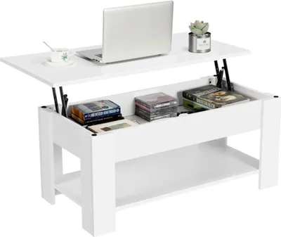 Produktbild von Yaheetech Couchtisch mit Höhenverstellbarer Platte Kaffeetisch ausziehbarer Wohnzimmertisch Sofatisch für Wohnzimmer, Büro