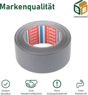 Produktbild von 1 x Tesa Panzertape (5 cm x 50 m) grau Gaffa Tape Gewebeband Duct Tape Panzerband