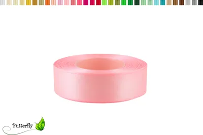 Produktbild von Satinband 25mm x 32m Rolle, Farbe:037 hell rosa