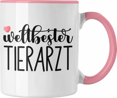 Produktbild von Trendation - Bester Tierarzt Geschenk Tasse Geschenkideen Veterinär Danke Dankeschön (Rosa)