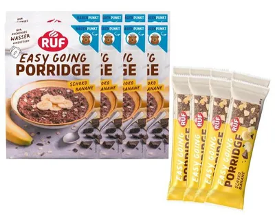Produktbild von RUF Schoko Banane Porridge + Riegel (16 Stück)