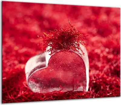 Produktbild von Herdabdeckplatten Glaskeramikkochfeld-Abdeckung Spritzschutz Glas 60x52cm Rot Herz