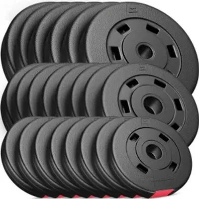 Produktbild von Hop-Sport 60kg Hantelscheiben 30 mm - Gewichte Hantel Sets 6x5, 8x2,5, 8x1,25 kg