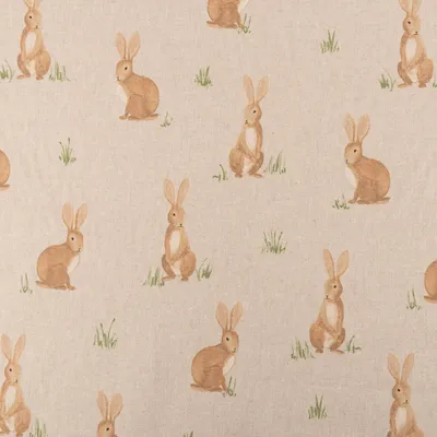 Produktbild von Dekostoff Meterware Halbpanama Leinenlook Aquarell Woodland 1,40m