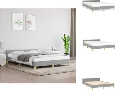 Produktbild von vidaXL Bettgestell mit Kopfteil Hellgrau 140x200 cm Stoff - Betten & Bettgestelle