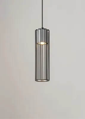 Obrázek produktu pro Industriální černo-stříbrná dekorativní drátěná závěsná lampa Fobia 1xGU10 25W Sigma Lighting