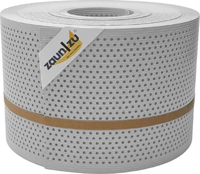 Produktbild von Doppelstabzaun Sichtschutz zaun|zu RILLE GELOCHT mit 20% Muster PP Streifen Lichtgrau 50m