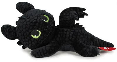 Produktbild von TA&MA Drachenzähmen leicht gemacht – schwarzer Nachtdrache inspiriert von Ohnezahn – Kuscheltier & Stofftier – Verschiedene Modelle & Größen – weiches Plüschtier für Kinder & Fans (Liegend 30 cm)