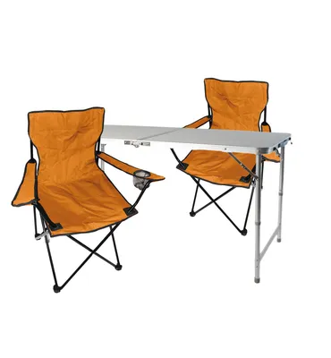 3-teiliges Campingmöbel Set Tisch höhenverstellbar Stühle Tasche