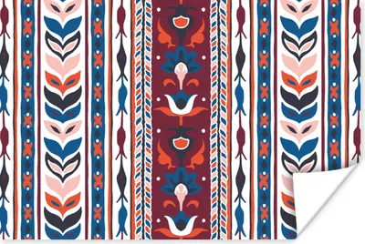 Produktbild von MuchoWow® Poster Blumen - Muster - Pflanzen - Abstrakt - Minimalismus 120x80 cm - Bilder