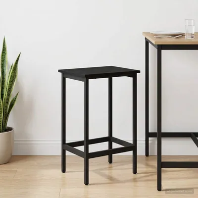 Productafbeelding van Maison Exclusive - Barkruk, zwart eikenhout, 40 x 32 x 74 cm, houtvezel