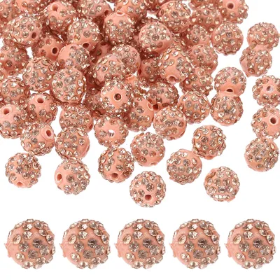 10 mm Strass-Kleikügelchen, 100 Stück, Pfirsich, für DIY-Schmuck
