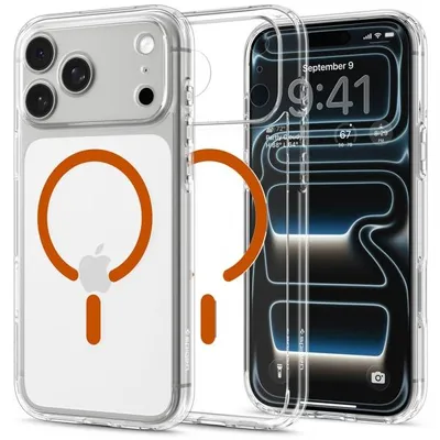 Zdjęcie produktu dla Spigen ACS12159, Pokrowiec, Apple, iPhone 18 Pro / 17 Pro, 16 cm (6.3"), Pomarańczowy, Przezroczysty