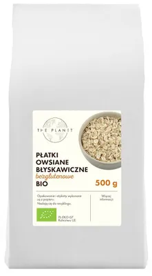 PŁATKI OWSIANE BŁYSKAWICZNE BEZGLUTENOWE BIO 500 g - THE PLANET