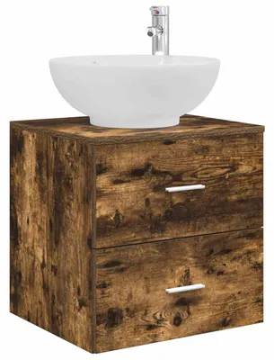 Imagen del producto de vidaXL: Lavabo de pared, roble ahumado