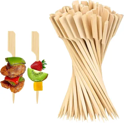 Immagine prodotto di Spiedini da 9 cm - 200 stuzzicadenti per aperitivi - Mini-spiedini in legno - Piccoli - Ideali per cocktail, frutta e panini