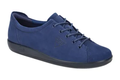 Produktbild von Ecco SOFT 2.0 Damenschuhe - bequeme Schnür- Halbschuhe blau Freizeit NEU