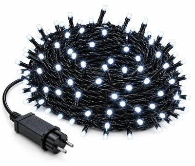 LED-Lichterkette kaltweiß, 200 LEDs, 16 m + 3 m Zuleitung, IP44