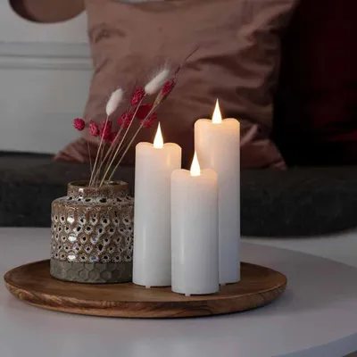 Produktbild von Konstsmide Weihnachtsbeleuchtung  LED Echtwachskerze weiß H 17,8cm