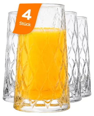 Zdjęcie produktu dla Szklanki do drinków Pasabahce Leafy – zestaw 4 sztuk, 450 ml, Obraz wygenerowany przez AI