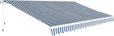 Produktbild von vidaXL Gelenkarmmarkise 500 cm Blau/Weiß