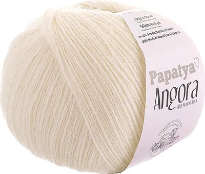 Papatya Angora Style Strickgarn mit Merino in Perlweiß – 550m/100g Häkelgarn.