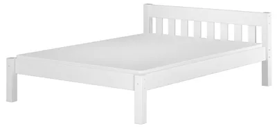 Produktbild von Doppelbett weiß Ehebett Kiefer Massivholzbett 160x200 Zubehör wählbar V-60.38-16WRollrost und Matratze inkl.