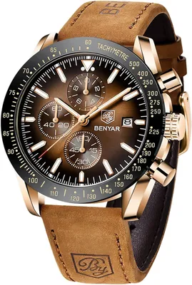 Image de pour hommes, bracelet en cuir, la mode des hommes d'affaires de sport de conception, 30M résistant à l'eau élégant chronographe analogique à quartz