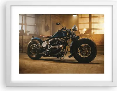 Produktbild von Gerahmtes Poster - Weißer Rahmen - Motorrad Motor - 40x30 cm - Wand Bild - Wanddeko - Wandbilder - Kunstposter - Wandposter - Bilderrahmen - Bilder - Kunstdruck - Wandbild - P2WAA40x30-4233