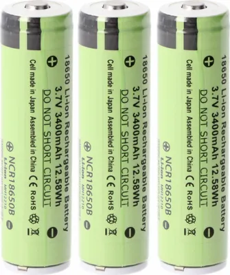 Produktbild von Panasonic Akku passend für icucam 4, 5 icucell 18650, 3400mAh Lithium Ionen Akku 3 Stück pro Set