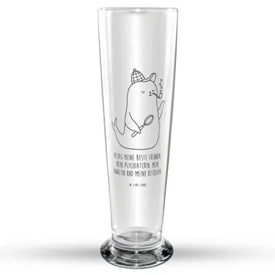 Produktbild von Mr. & Mrs. Panda Bierglas Robbe Sherlock - Transparent - Geschenk, Trinkglas, Glasbierglas, Bierbecher, Bier Glas, Lustige Sprüche, Glasbecher
