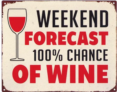 Produktbild von Moritz Deko Blechschild Weekend 100% Chance of Wine Retro Geschenk-Idee aus Metall Vintage-Design zur Dekoration