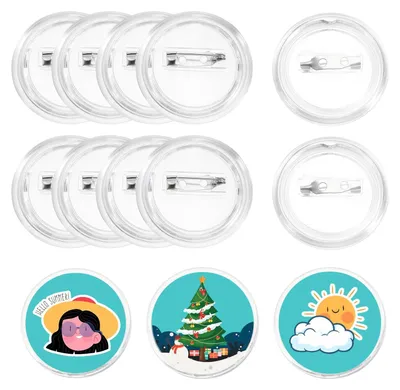 Produktbild von Leerbuttons - Zum Selbermachen von Anstecknadeln - 12 Stück - 37 mm Durchmesser