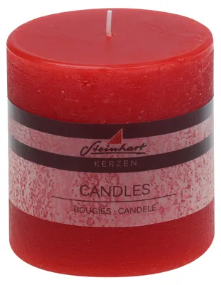 Produktbild von Stumpenkerze "Raureif" Rubin Rot 100/98 mm