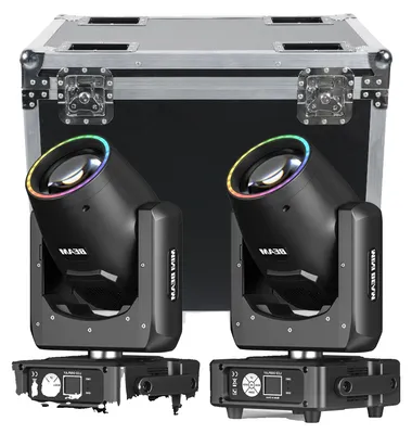 Image de Projecteur à tête mobile, puissance 450 W,DMX, lot de 2 projecteurs avec boîtier, prise UE