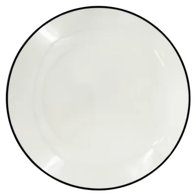 Zdjęcie produktu dla Porcelanowy talerz deserowy Linea Black, ø 19 cm, czarna linia