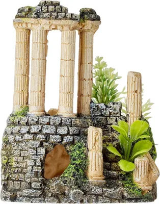 Image de Aqua Ornaments "COLONNES ANTIQUES" avec plantes 11,2 x 10 x 14 cm